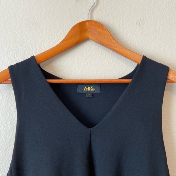 ABS Collection Flare Dress Black Front Pockets Size Small - Picture 5 of 6